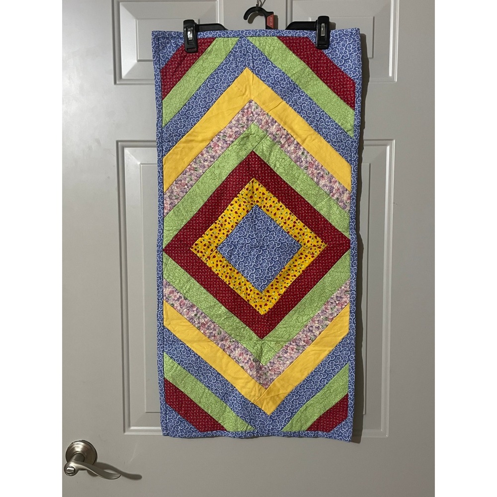 Handmade Quilted‎ Table Runner Unisex OS Multi-Color Good Patchwork Folk Art